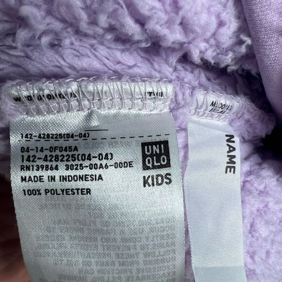 Uniqlo Purple Shaggy Fuzzy Kids Jacket Size 11-12 - Picture 5 of 8